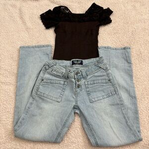 Light wash vintage angel y2k jeans